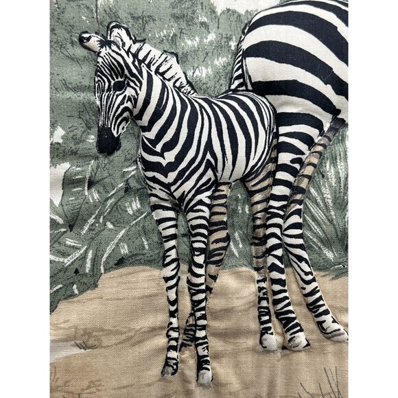 Zebra Mother & Baby Throw Pillow Safari Backdrop 3D Rectangular 20"x15" Jungle - Picture 2 of 16